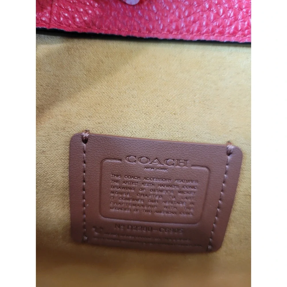 Coach Disney Keith Haring Riley Crossbody C6895 Mickey UFO Leather Bag